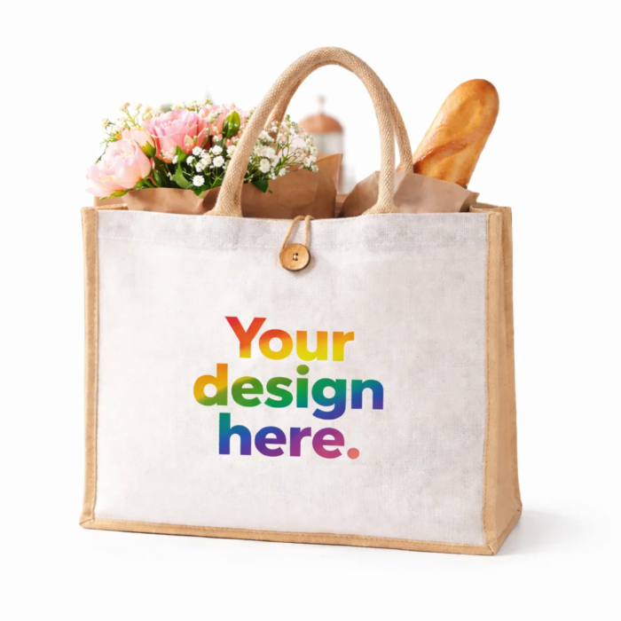 Juco Bag Natural & White- PXJB001