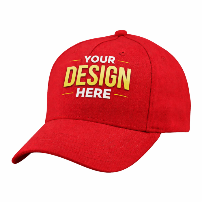 Red Brushed Cotton Baseball Cap