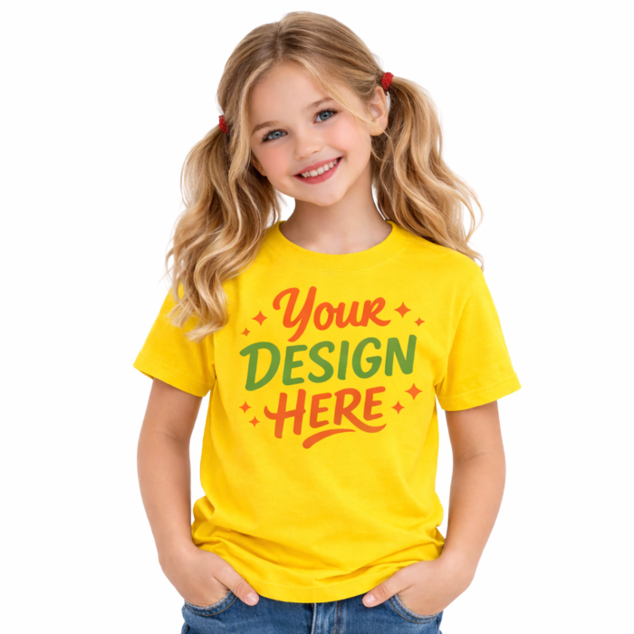 Girls T-Shirt Round Neck - Yellow