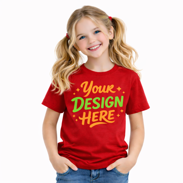 Girls T-Shirt Round Neck - Red