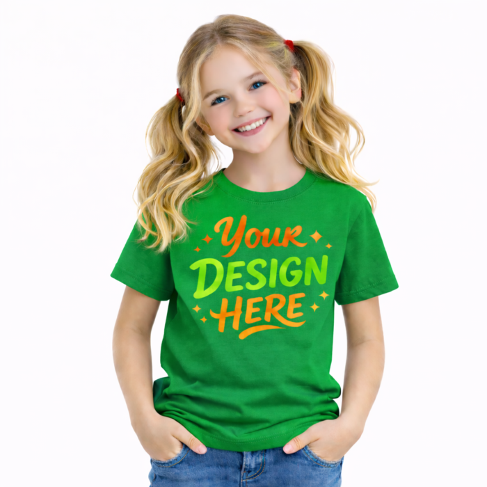 Girls T-Shirt Round Neck - Green