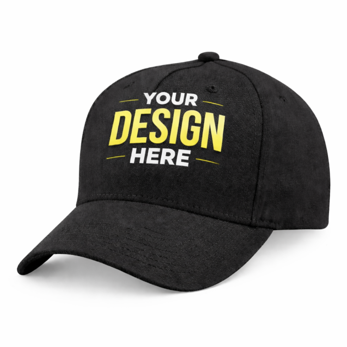 Black Brushed Cotton Baseball Cap