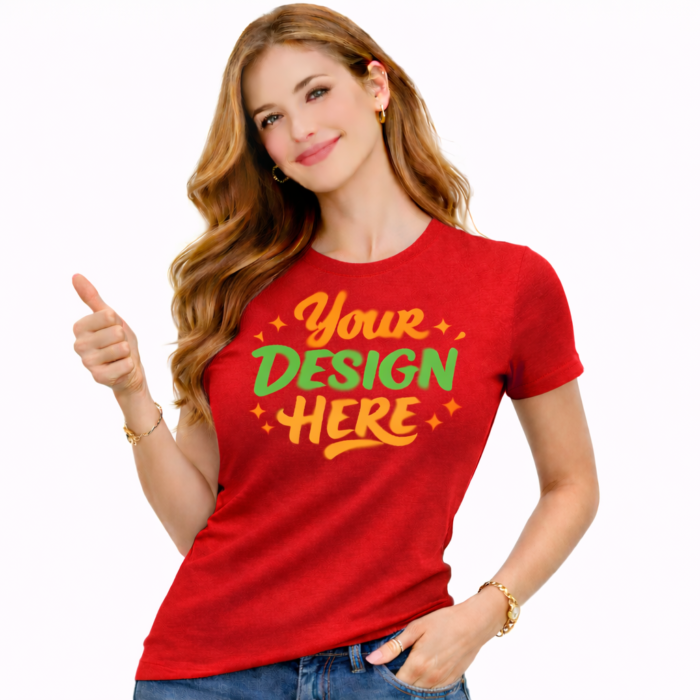 Ladies T-Shirt Round Neck - Red