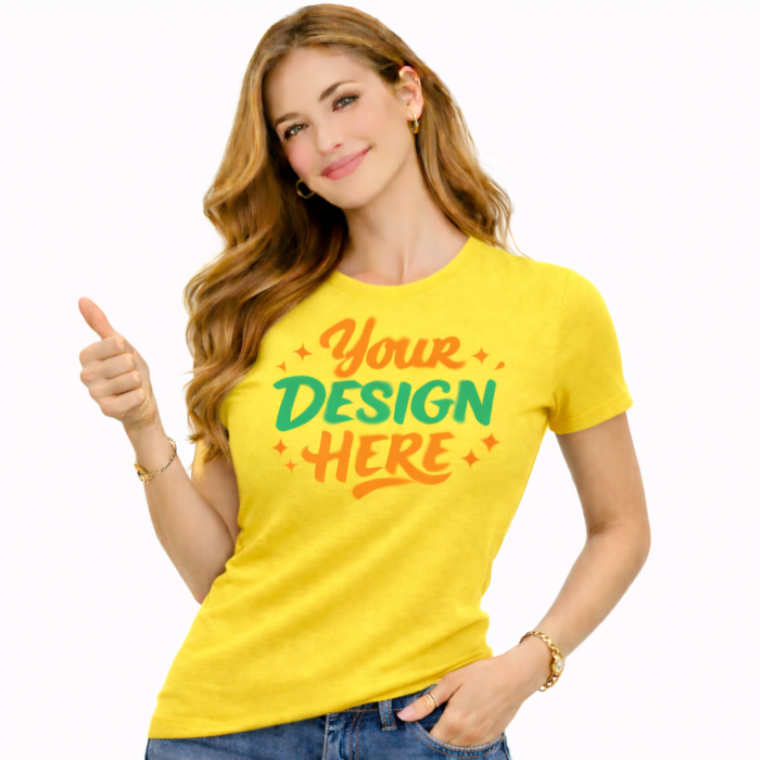 Ladies T-Shirt Round Neck - Yellow