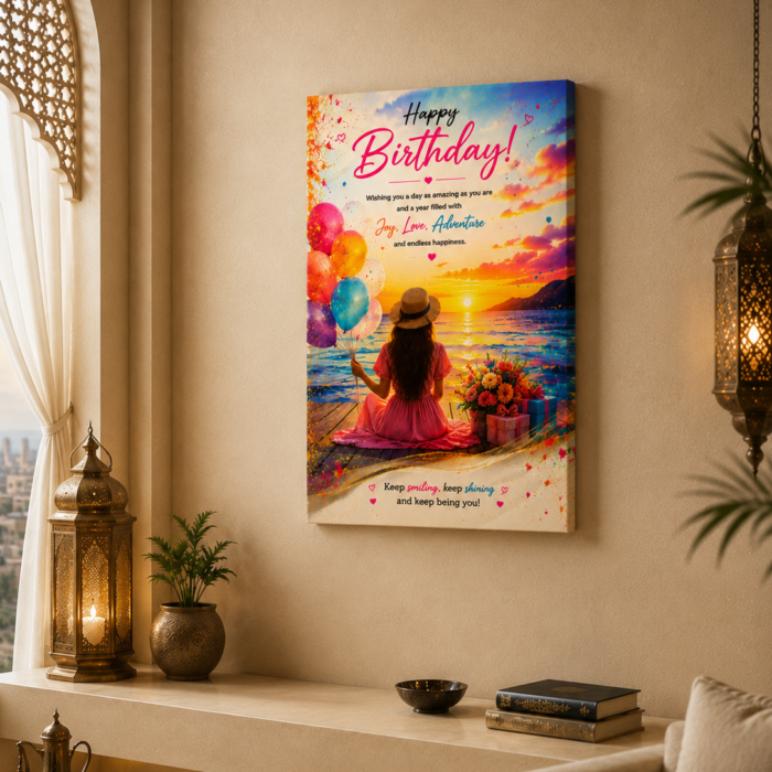 Birthday Canvas Print – 60 × 90 CM